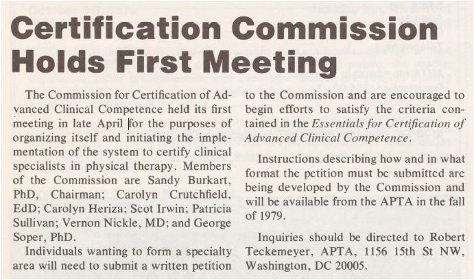 The Commission for Certification of Advanced Clinical Competence Appointed by House of Delegates.