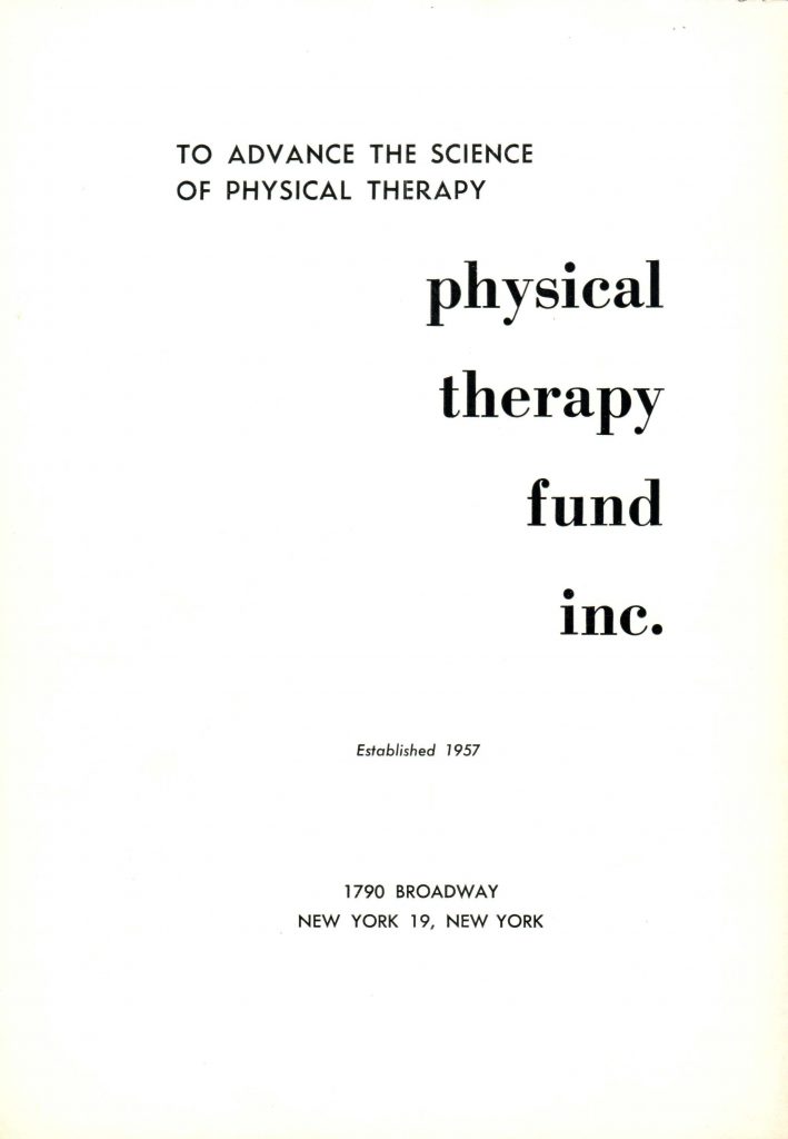 The Physical Therapy Fund Is Established.